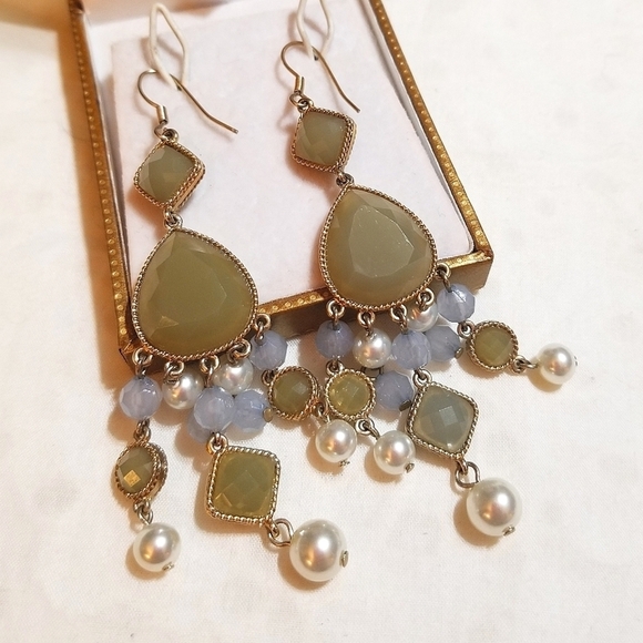 KJL Long Shoulder Brusher Chandelier Earrings - Picture 3 of 6